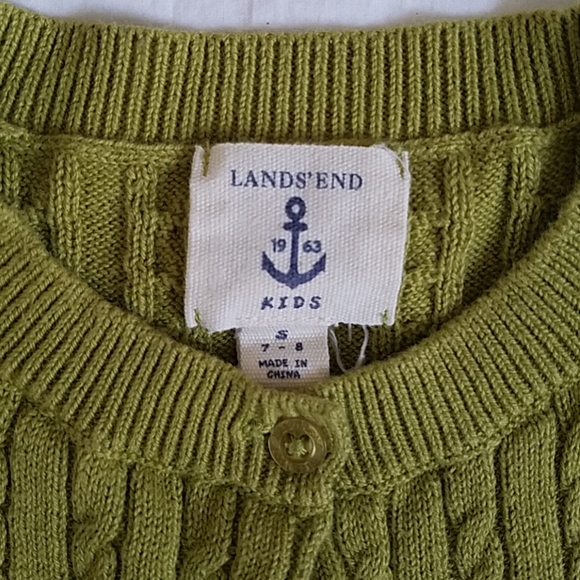 Lands' End Girls Cable Cardigan - Picture 3 of 4